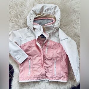 Columbia - Pink and White Jacket Outerwear Shell Omniheat Girls Size 4T